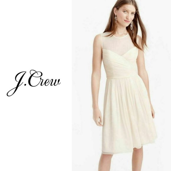 NWT JCREW 100% Silk Chiffon Clara Coral Dress 4P